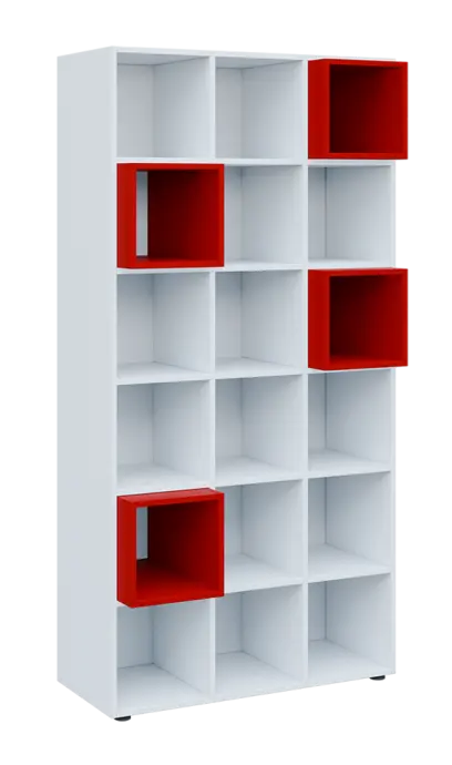 TETRIS N B1 - 1x skříňka vysoká + 4x výplň LEVEL N, červená flamengo