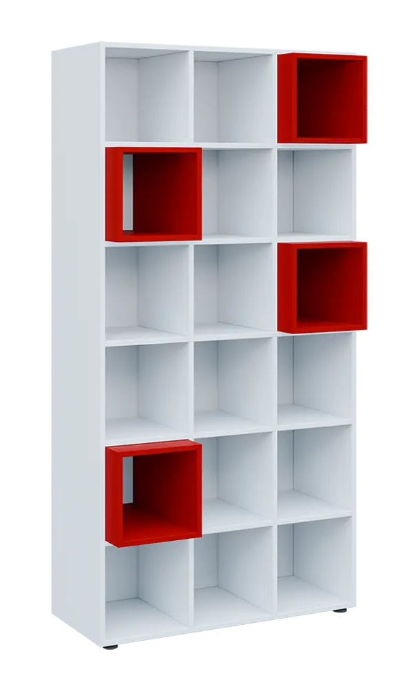 TETRIS N B1 - 1x skříňka vysoká + 4x výplň LEVEL N, červená flamengo