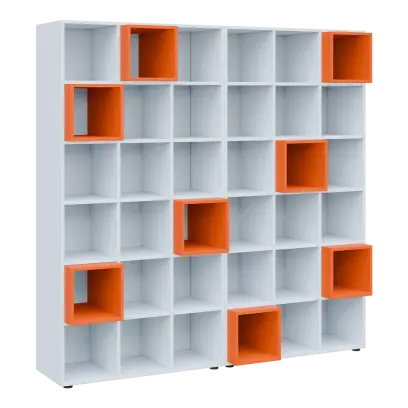 TETRIS N B2 - 2x skříňka vysoká + 8x výplň LEVEL N, mandarinka