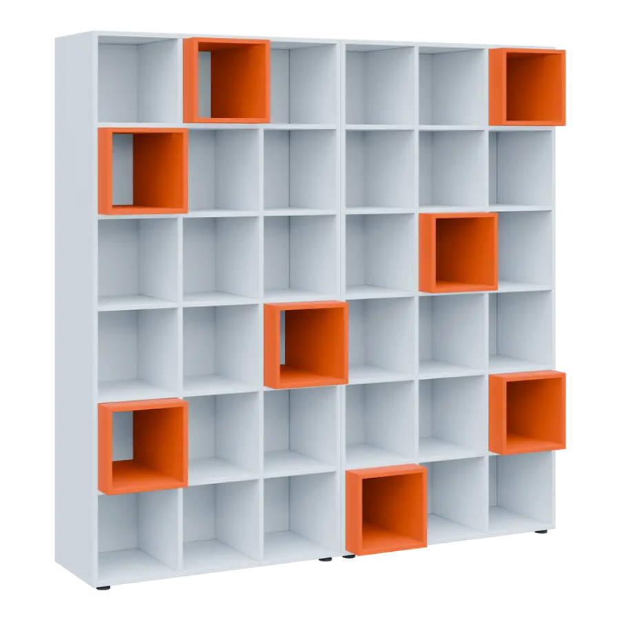 TETRIS N B2 - 2x skříňka vysoká + 8x výplň LEVEL N, mandarinka