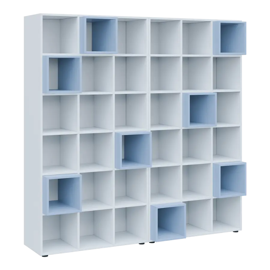 TETRIS N B2 - 2x skříňka vysoká + 8x výplň LEVEL N, pastelově modrá