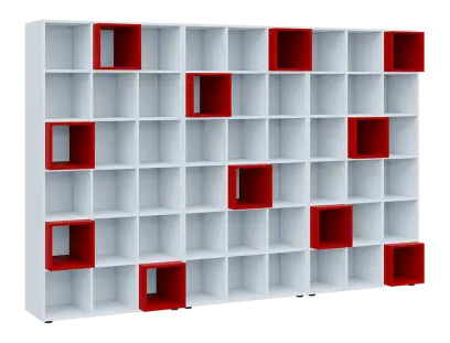 TETRIS N B3 - 3x skříňka vysoká + 11x výplň LEVEL N, červená flamengo