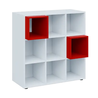 TETRIS N A1 - 1x skříňka nízká + 2x výplň LEVEL N, červená flamengo