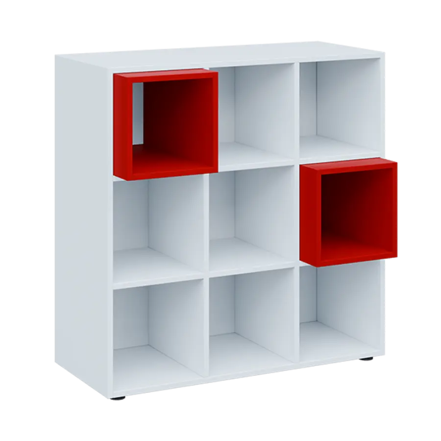 TETRIS N A1 - 1x skříňka nízká + 2x výplň LEVEL N, červená flamengo