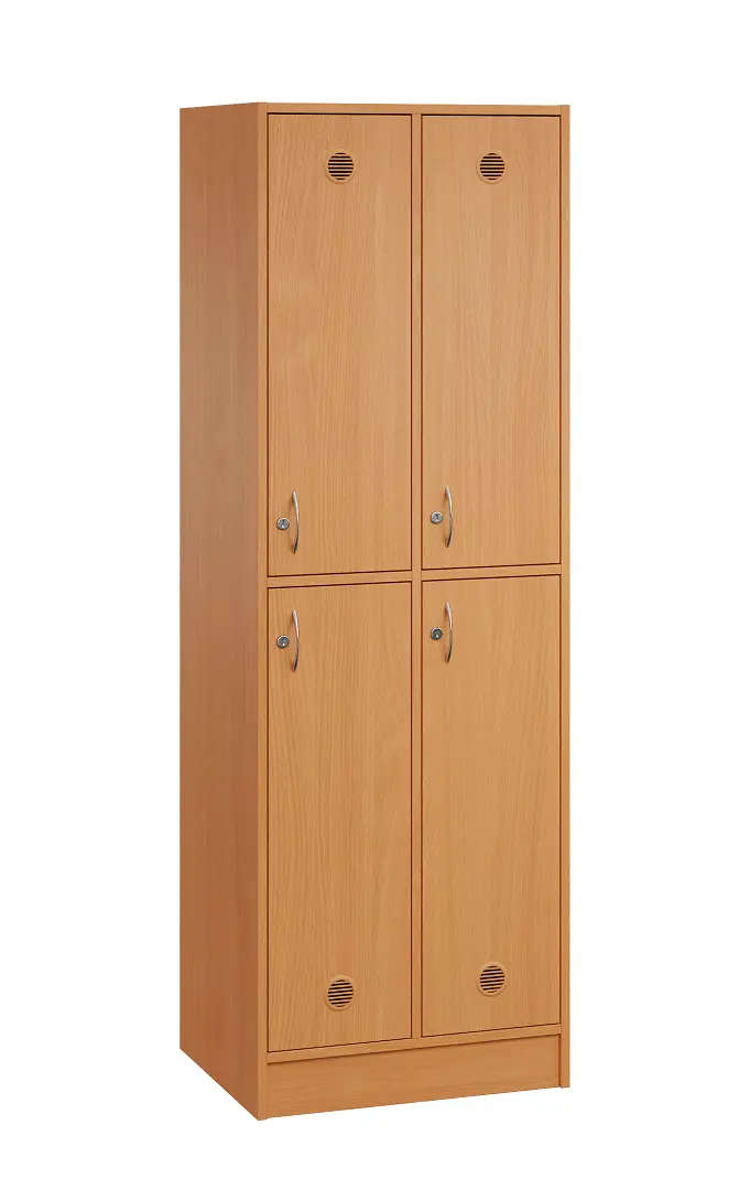 SL - 2222 šatní skříň dřevěná, 4-úložné boxy, háček, 1800x600x500, sokl, buk Royal