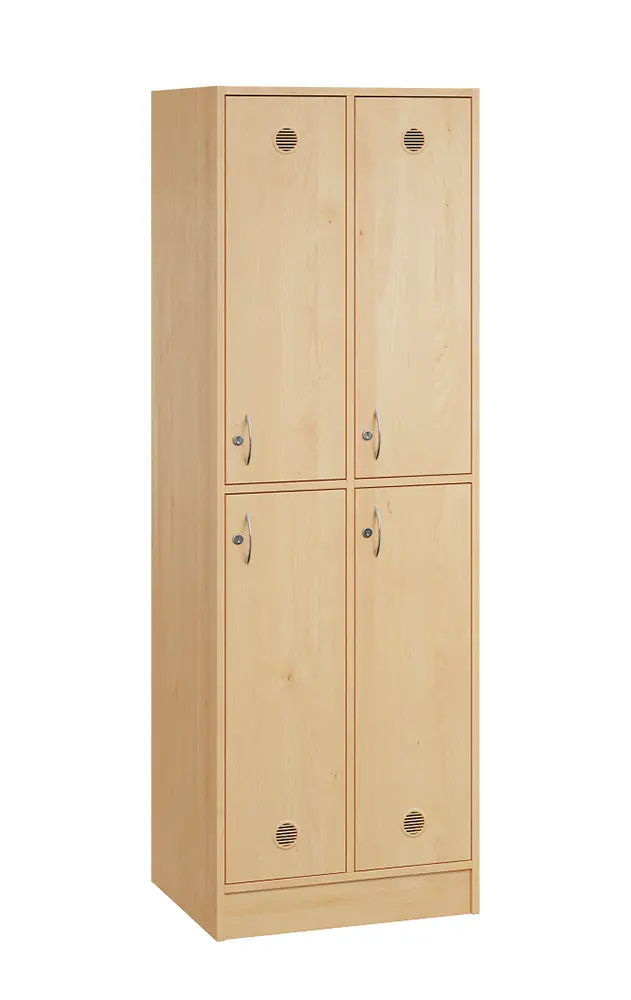 SL - 2222 šatní skříň dřevěná, 4-úložné boxy, háček, 1800x600x500, sokl, javor horský