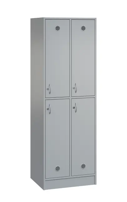 SL - 2222 šatní skříň dřevěná, 4-úložné boxy, háček, 1800x600x500, sokl, šedá