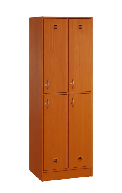 SL - 2222 šatní skříň dřevěná, 4-úložné boxy, háček, 1800x600x500, sokl, třešeň šumavská