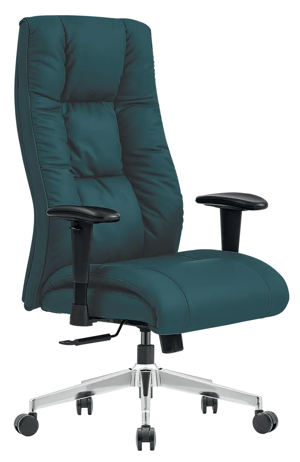 LORENZO, křeslo kancelářské, kříž chrom, ekologická kůže tyrkysová
