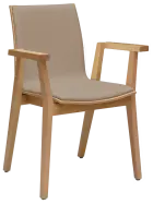 JOLLY židle jídelní čalouněná, rám masiv, koženka Cappuccino