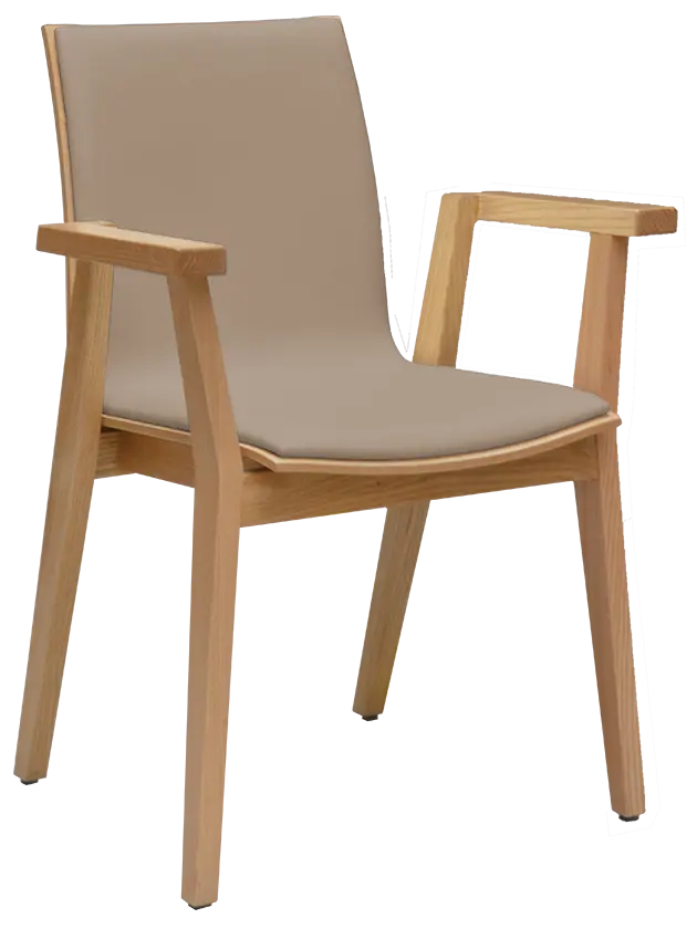 JOLLY židle jídelní čalouněná, rám masiv, koženka Cappuccino