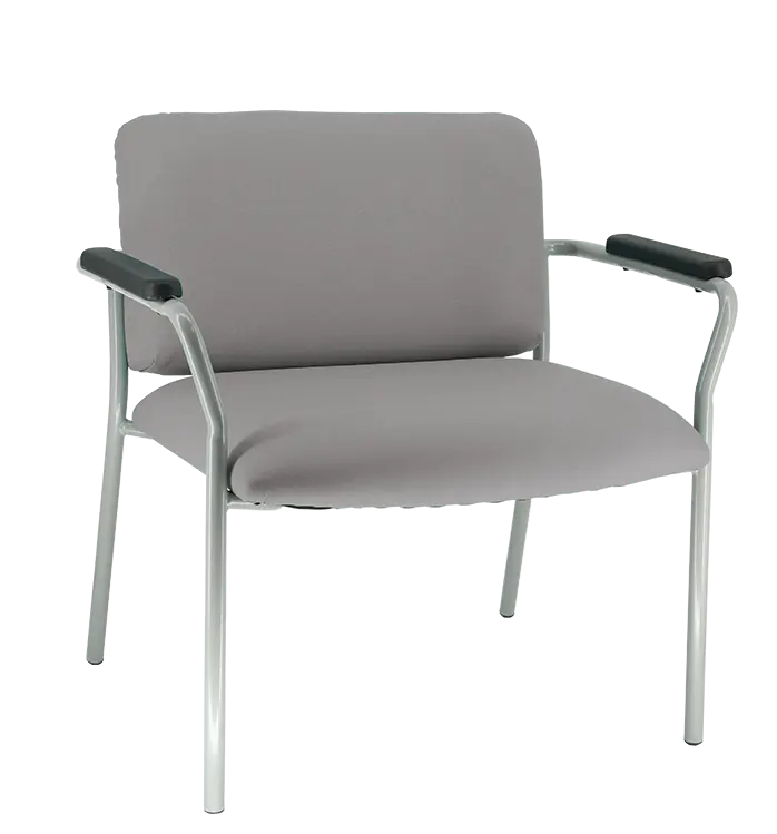BARIATRIC 201, vysokozátěžové konferenční křeslo, kostra stříbrná, ekokůže šedá
