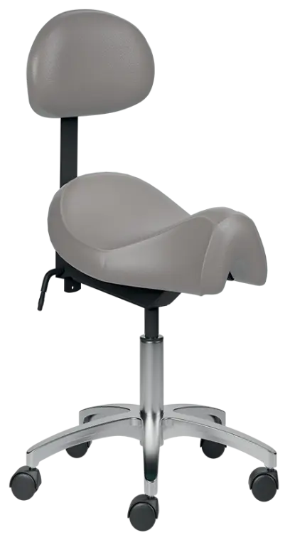 SADDLE 02 pracovní židle sedlová, ekokůže šedá