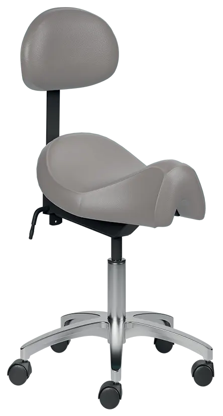 SADDLE 02 pracovní židle sedlová, ekokůže šedá