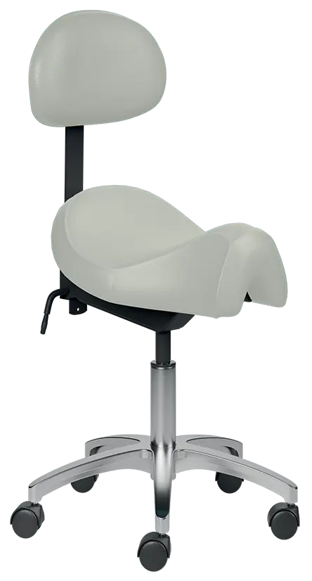 SADDLE 02, pracovní židle sedlová, ekokůže krémová