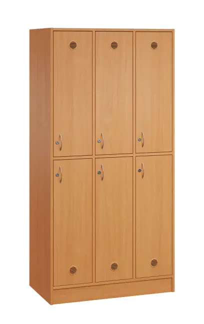 SL - 2233 šatní skříň dřevěná, 6-úložných boxů, háček, 1800x900x500, sokl, buk Royal