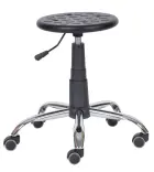 PUR 06 sedák provozní, kříž chrom, kolečka na tvrdé podlahy