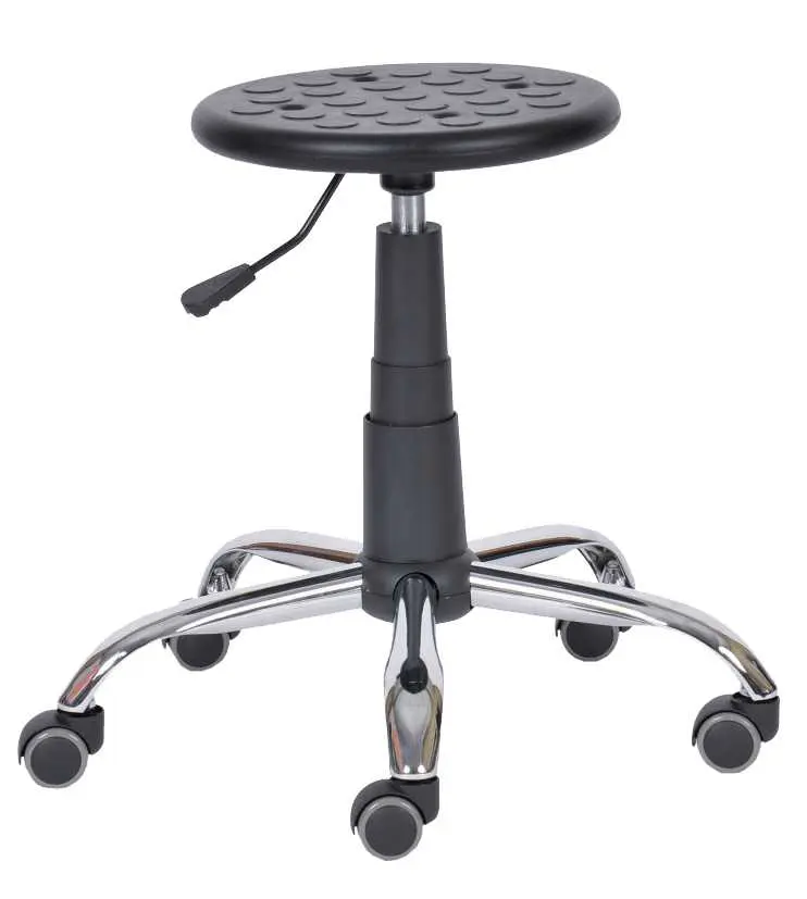 PUR 06 sedák provozní, kříž chrom, kolečka na tvrdé podlahy