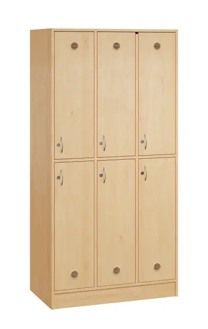 SL - 2233 šatní skříň dřevěná, 6-úložných boxů, háček, 1800x900x500, sokl, javor horský