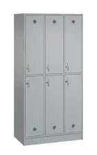 SL - 2233 šatní skříň dřevěná, 6-úložných boxů, háček, 1800x900x500, sokl, šedá