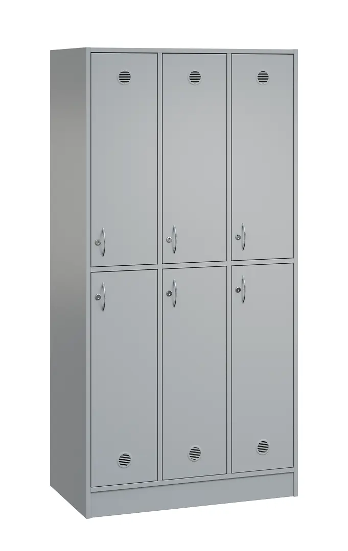 SL - 2233 šatní skříň dřevěná, 6-úložných boxů, háček, 1800x900x500, sokl, šedá