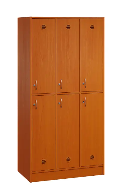 SL - 2233 šatní skříň dřevěná, 6-úložných boxů, háček, 1800x900x500, sokl, třešeň šumavská