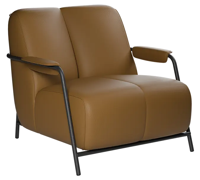 ARTEMIS, křeslo, kostra černá, ekologická kůže nugátová