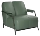 ARTEMIS, křeslo, kostra černá, ekologická kůže šedozelená