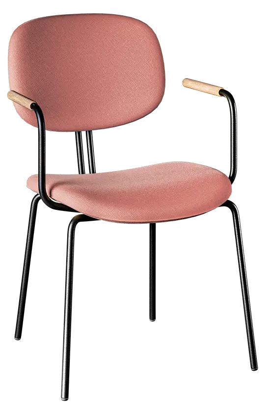 SVEA, konferenční židle s područkami, kostra černá, látka hnědopudrová