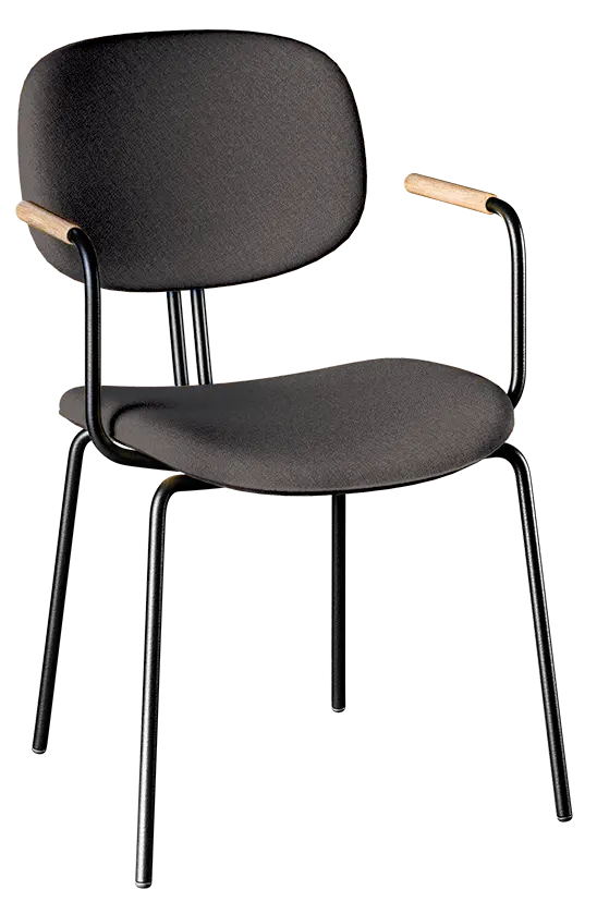 SVEA, konferenční židle s područkami, kostra černá, látka černá