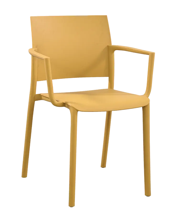QUADRA, jídelní židle, plastová, žlutá