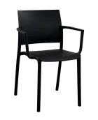 QUADRA, jídelní židle, plastová, černá