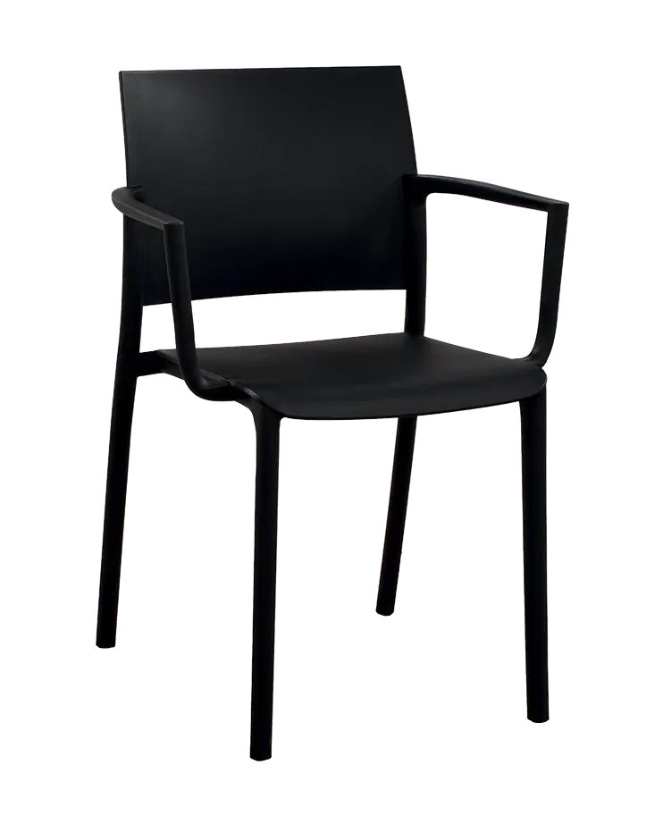 QUADRA, jídelní židle, plastová, černá