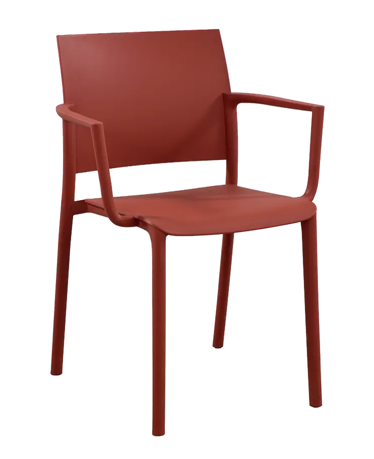 QUADRA, jídelní židle, plastová, červená
