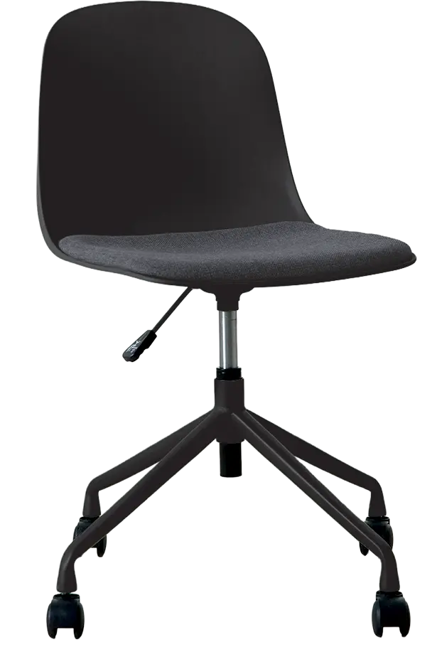 POLLY MOBIL, konferenční židle na kolečkách, plastová s čalouněným sedákem, kovová kostra, černá