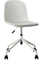 POLLY MOBIL, konferenční židle na kolečkách, plastová s čalouněným sedákem, kovová kostra, bílá káva