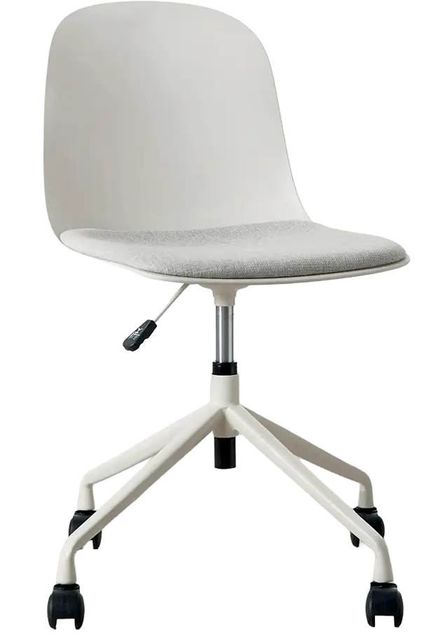 POLLY MOBIL, konferenční židle na kolečkách, plastová s čalouněným sedákem, kovová kostra, bílá káva