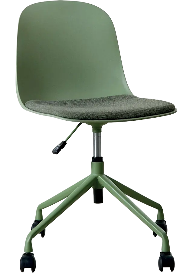POLLY MOBIL, konferenční židle na kolečkách, plastová s čalouněným sedákem, kovová kostra, olivová