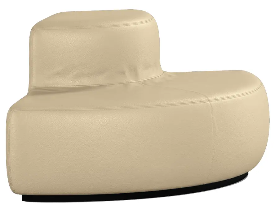 TRIANGL PLUS, pohovka s opěrákem, ekologická kůže kašmírově šedá