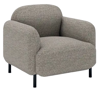 HENRIETA 1, křeslo, černé nohy, látka světle béžová