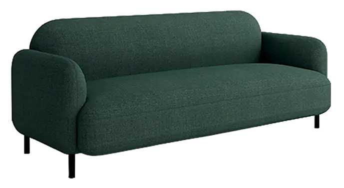 HENRIETA 3, sedací souprava 3-místná, černé nohy, látka lahvově zelená