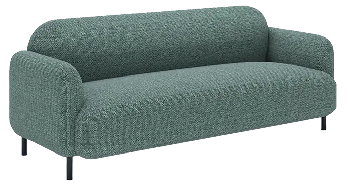 HENRIETA 3, sedací souprava 3-místná , černé nohy, látka  eukalyptus