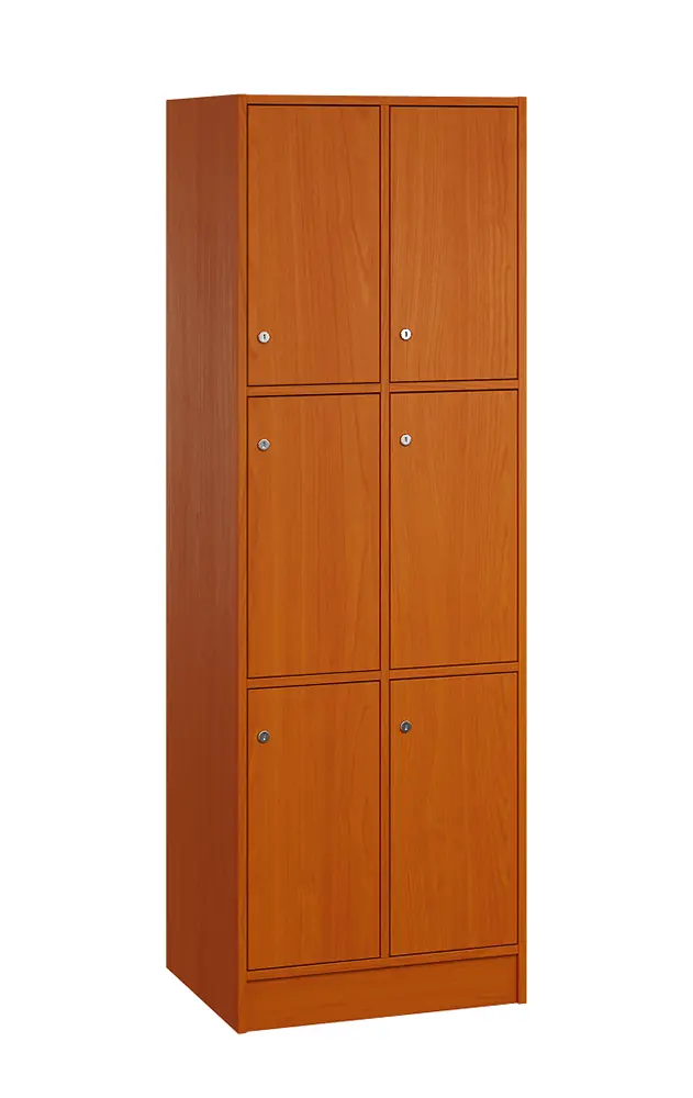 SL - 3322 šatní skříň dřevěná, 6-úložných boxů, 1800x600x500, sokl, třešeň šumavská