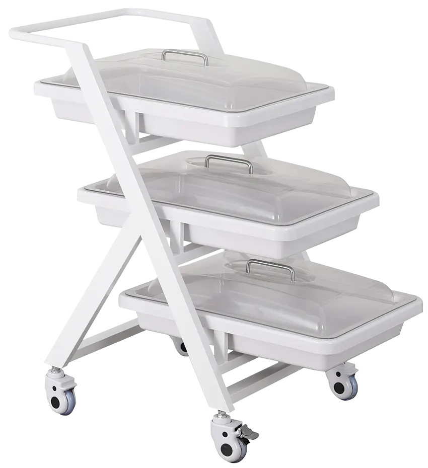 ENDO 30 vozík endoskopický, vyjímatelné boxy, kovová konstrukce bílá