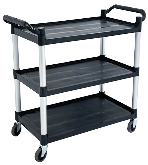 OV 53 vozík policový, 980x1020x500mm, hliník/plast, stříbrná/černá