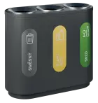 ECO SORT 03 černý, koš odpadkový na tříděný odpad, 3-segmentový