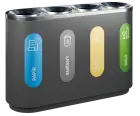 ECO SORT 04 černý, koš odpadkový na tříděný odpad, 4-segmentový
