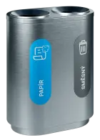 ECO SORT 12 nerez, koš odpadkový na tříděný odpad, 2-segmentový