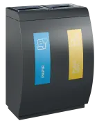 ECO SORT 22 černý, koš odpadkový na tříděný odpad, 2-segmentový