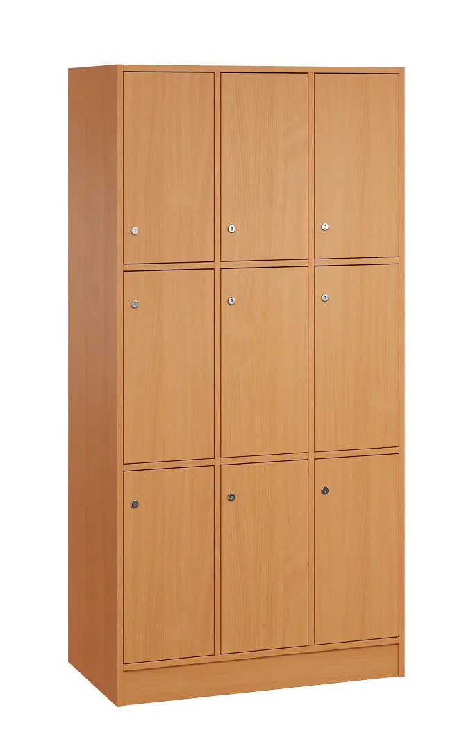 SL - 3333 šatní skříň dřevěná, 9-úložných boxů, 1800x900x500, sokl, buk Royal